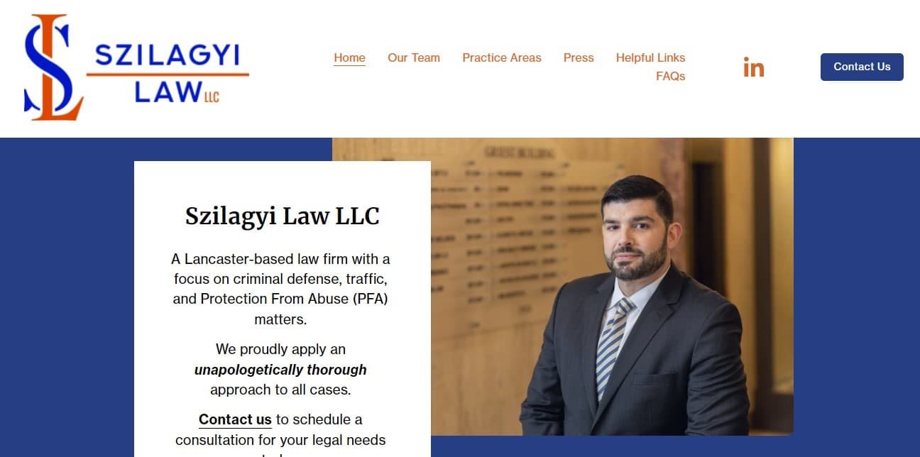 Szilagyi Law Front Page